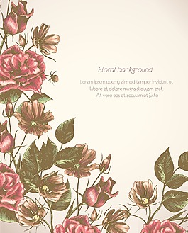 与花束花卉背景矢量插图