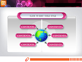 粉色3d立體聚合關(guān)系PowerPoint