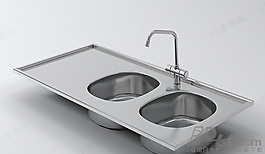 3D厨房水盆模型