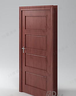 3D紅木平開門模型