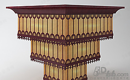 3D中式吸頂燈模型