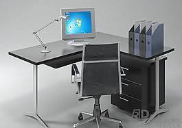 3D辦公桌椅模型
