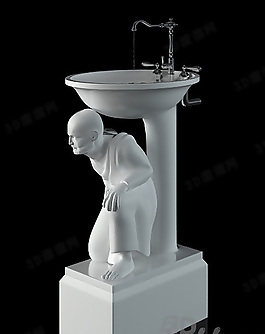 3D簡歐洗手臺模型