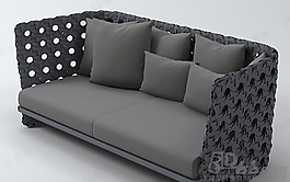 3D藤編沙發(fā)模型
