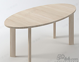 3D實木桌模型