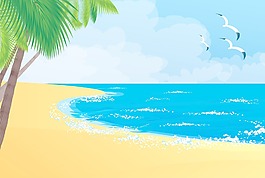 熱帶海灘背景矢量
