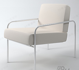 3D米色休閑椅模型