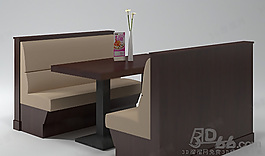 3D餐飲店桌椅模型
