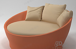 3D圓形沙發(fā)模型