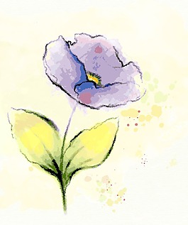 水彩花卉背景矢量插畫