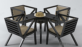 3D桌椅組合模型
