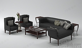 3D沙發(fā)茶幾組合模型