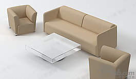 3D沙發(fā)茶幾組合模型