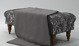 3D床尾凳模型