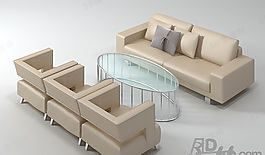 3D沙發(fā)茶幾組合模型