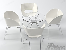 3D桌椅組合模型