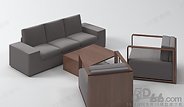 3D沙發茶幾組合模型