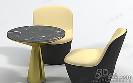 3D桌椅组合模型