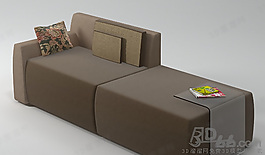 3D沙發(fā)躺椅模型