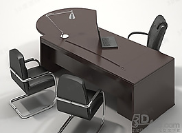 3D辦公室桌椅模型