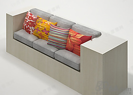 3D三人沙發(fā)模型