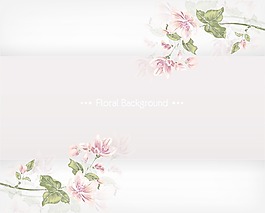 春天開花的花卉背景矢量插畫