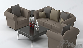 3D沙發茶幾組合模型