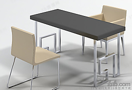 3D桌椅組合模型