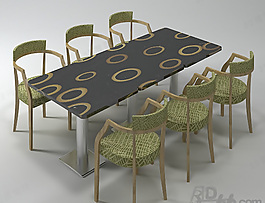 3D桌椅組合模型