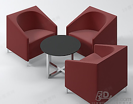 3D沙發(fā)茶幾組合模型