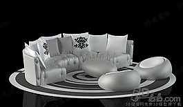3D沙發(fā)茶幾組合模型