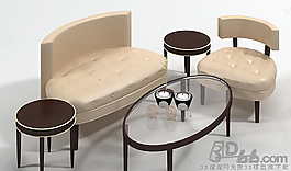 3D沙發(fā)茶幾組合模型