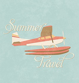 夏季旅游的復(fù)古的平面設(shè)計