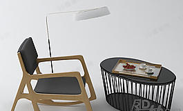 3D桌椅組合模型
