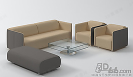 3D沙發(fā)茶幾組合模型