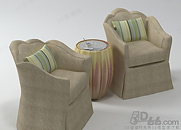 3D沙發(fā)茶幾組合模型