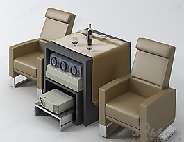 3D桌椅組合模型