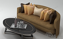 3D沙發(fā)茶幾組合模型