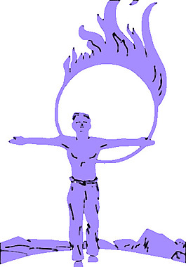 馬戲團(tuán)的跳躍通過(guò)消防剪貼畫(huà)