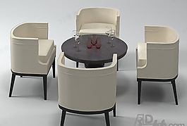 3D桌椅組合模型