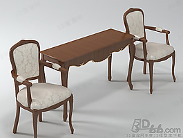 3D桌椅組合模型