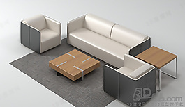 3D沙发茶几组合模型