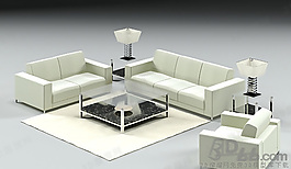 3D沙發(fā)茶幾組合模型