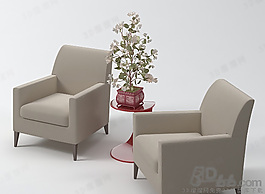 3D沙發(fā)茶幾組合模型