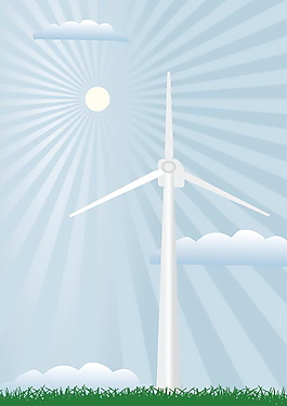 風(fēng)力發(fā)電機矢量風(fēng)景