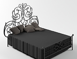 3D雙人床模型