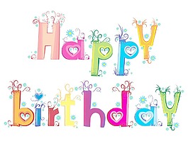 矢量插畫生日快樂