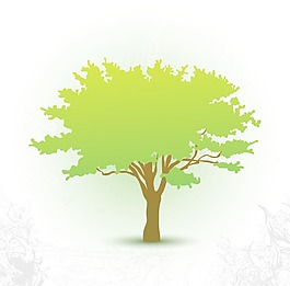 绿色背景矢量树