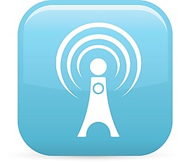 无线电信号的2个元素的光泽图标