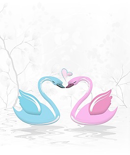 愛情鳥插畫矢量